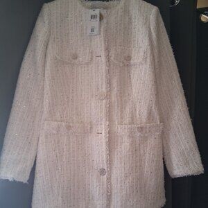 XS cream/white + sparkles elegant jacket.  Perfect for the holidays.